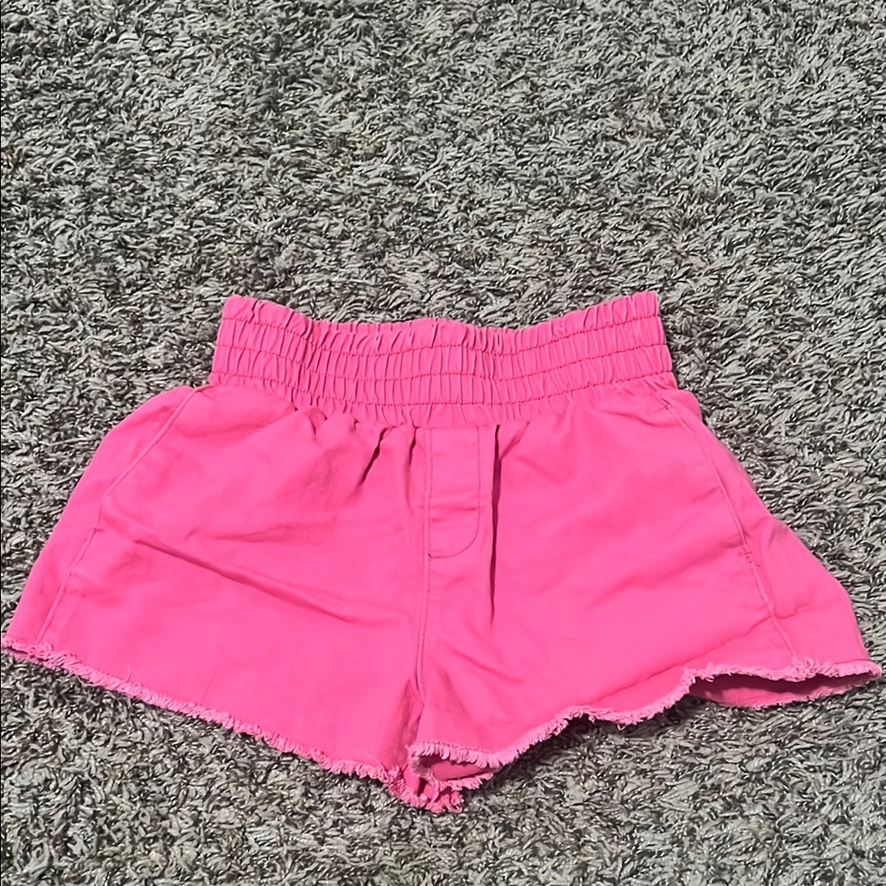 No Boundaries Pink Waistband Jean Shorts